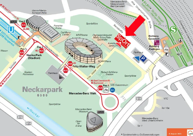 Anfahrtsskizze zum SpOrt Stuttgart | © SpOrt Stuttgart