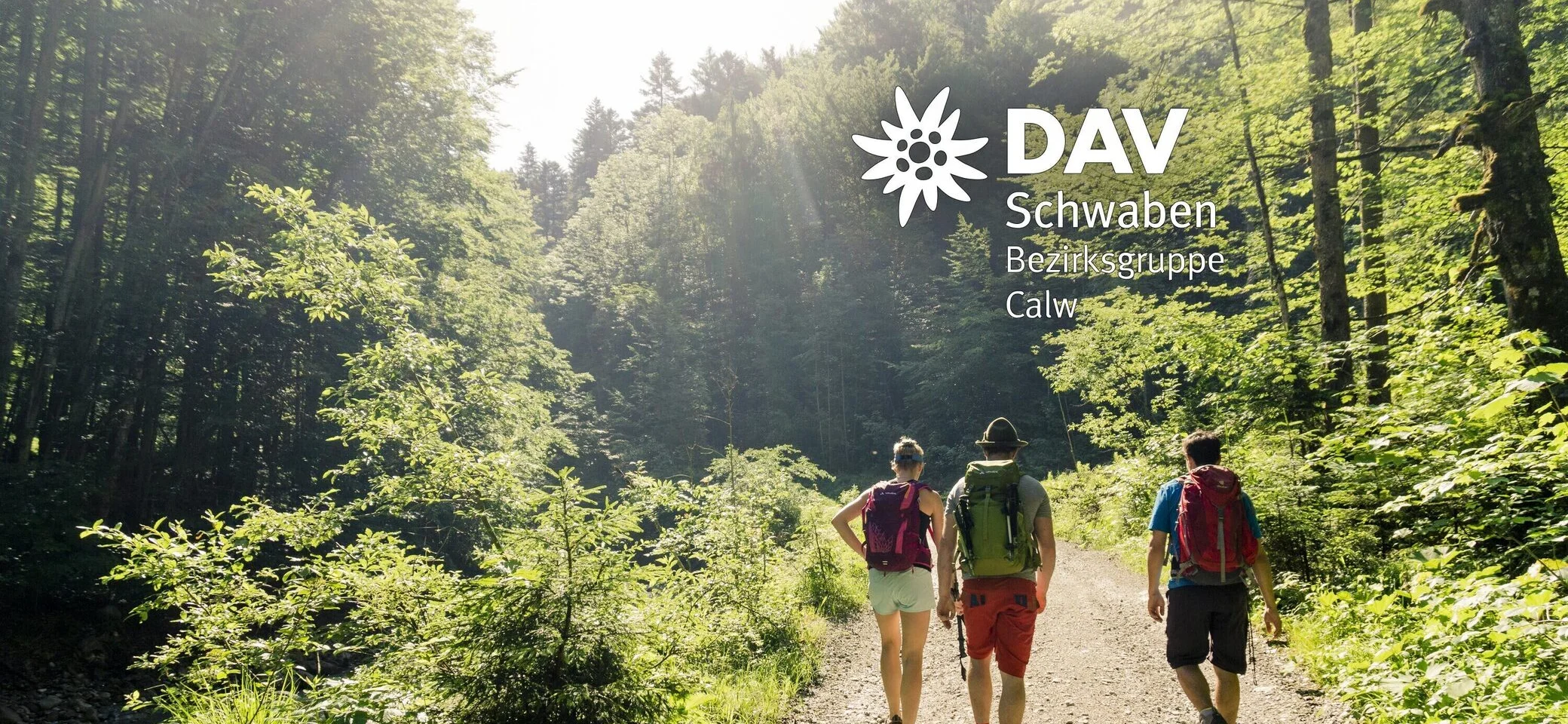 Mitglieder wandern beim Sonnenuntergang.  | © Sektion Schwaben