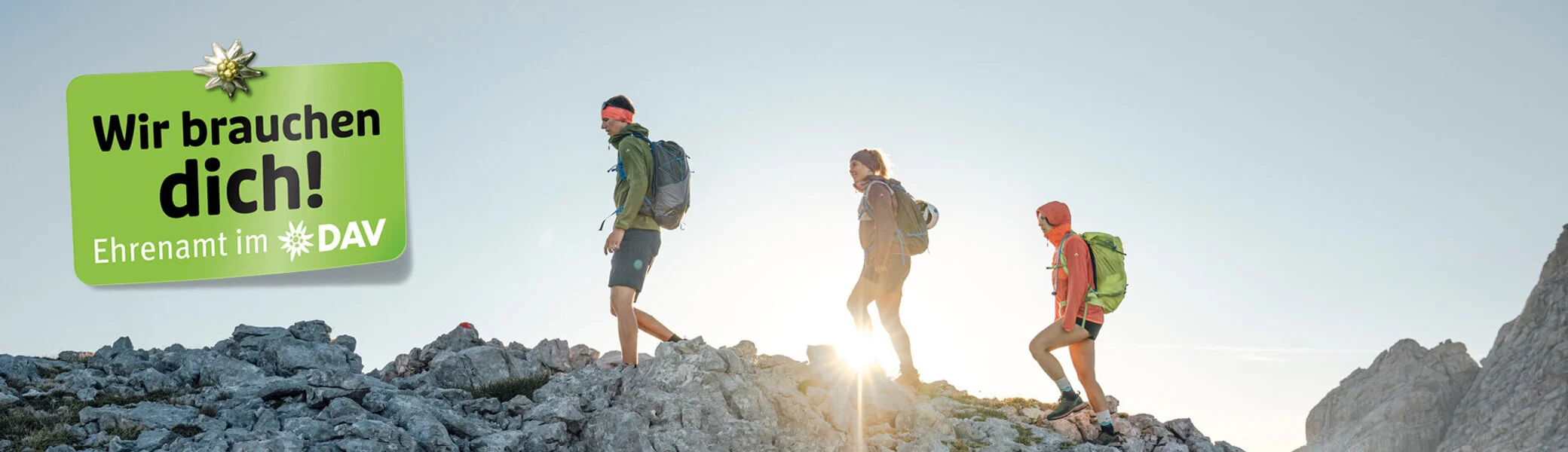 Kampagnenmotiv: Ehrenamtliche Unterstützung beim DAV - Imagefoto | © DAV /Julian Rohn